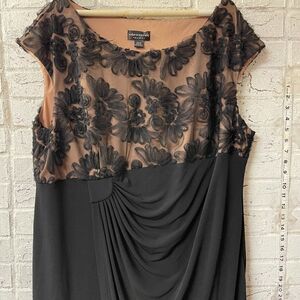 Connected Apparel Black Sheath Lace Dress PLus Size Curvy 20W